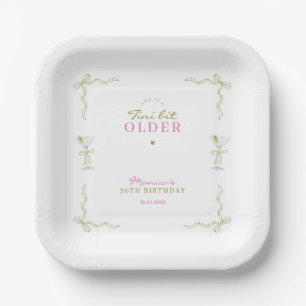 Ein bisschen älter Pink und Green Cocktail Geburts Pappteller