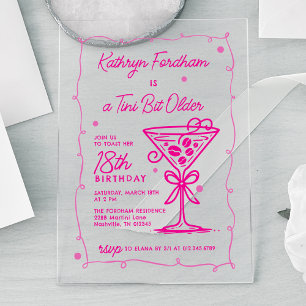 Ein bisschen älterer Espresso Martini 18. Geburtst Acryleinladungen