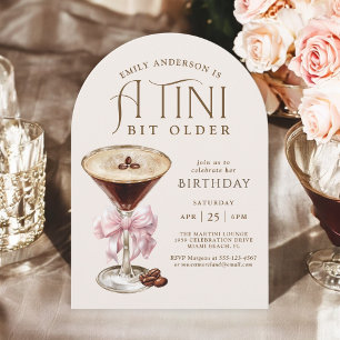 Ein bisschen älterer Espresso Martini Geburtstag f Einladung