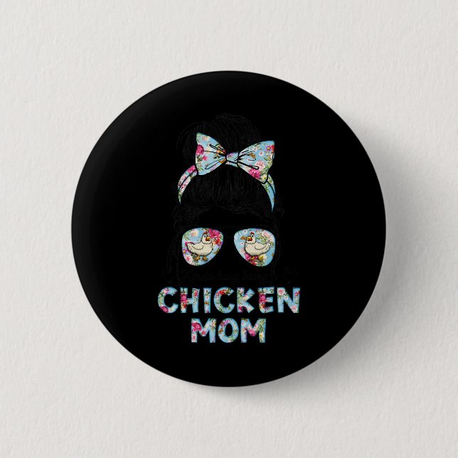 Ein bisschen beschäftigt als Hühner-Mama Neue Mama Button (Vorderseite)