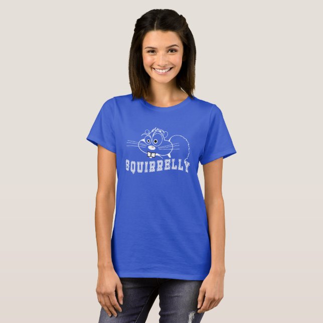 Ein bisschen Eichhörnchen Weiße Linie Kunst Frauen T-Shirt (Vorne ganz)