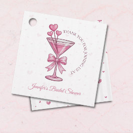 Ein bisschen engagiert Pink Martini Brautparty Geschenkanhänger