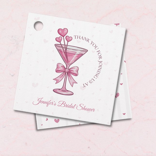 Ein bisschen engagiert Pink Martini Brautparty Geschenkanhänger (Von Creator hochgeladen)