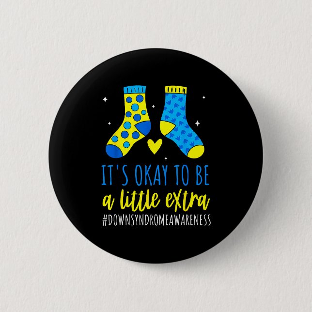 Ein bisschen extra Welt-Down-Syndrom-Bewusstsein z Button (Vorderseite)