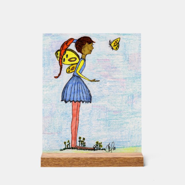 Ein bisschen Fee und Schmetterling Acrylschild (Vorderseite)