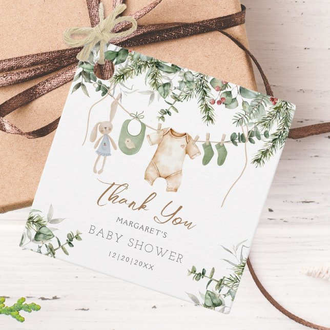 Ein bisschen fröhlich | Boho Boy Winter Baby Dusch Geschenkanhänger (Von Creator hochgeladen)