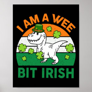 Ein bisschen irischer St. Patrick-Tag Dinosaurier Poster