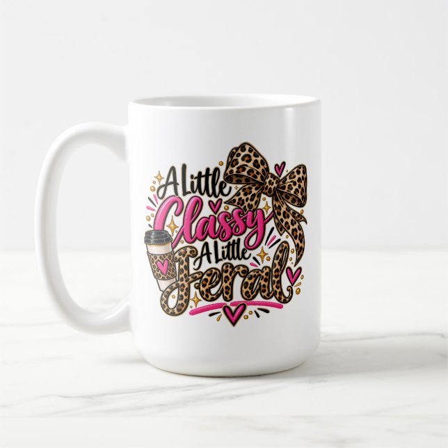 Ein bisschen klassisch, ein bisschen wild Leoparde Kaffeetasse (Links)