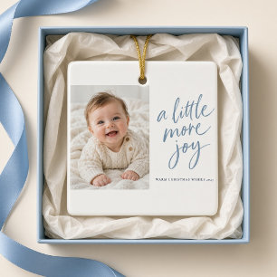 Ein bisschen mehr Freude Baby-Weihnachts-Foto-Orna Keramikornament