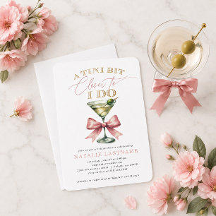 Ein bisschen näher Martini Rosa Schleife Brautpart Einladung
