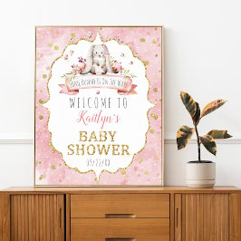 Ein bisschen Sonne ist unterwegs! Baby Dusche Empf Poster
