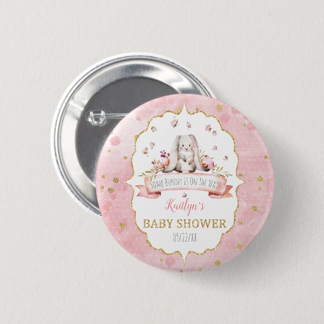 Ein bisschen Sonne ist unterwegs! OsterBaby-Dusche Button (Vorne & Hinten)