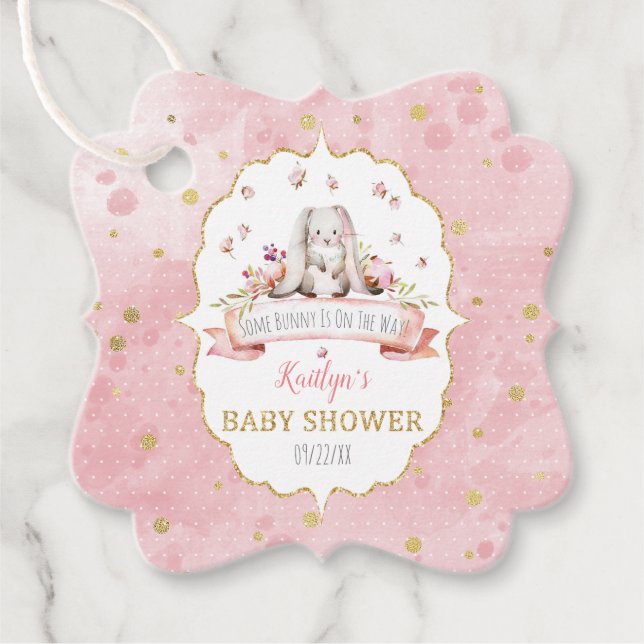Ein bisschen Sonne ist unterwegs! OsterBaby-Dusche Geschenkanhänger (Vorderseite)