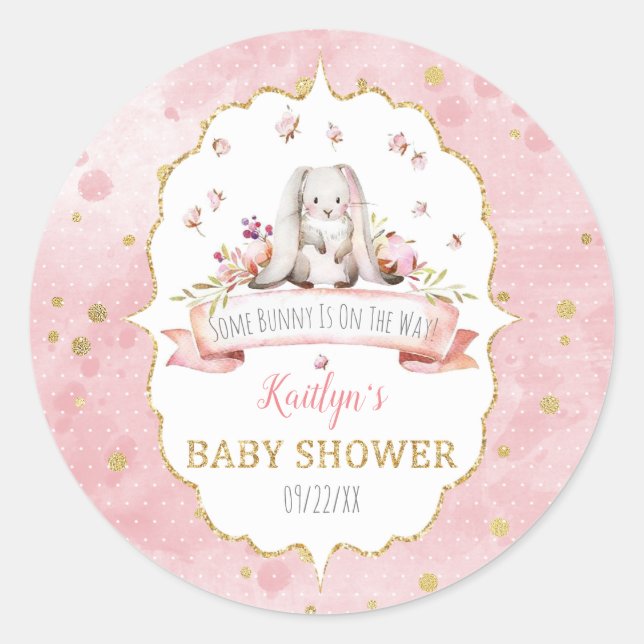 Ein bisschen Sonne ist unterwegs! OsterBaby-Dusche Runder Aufkleber (Vorderseite)