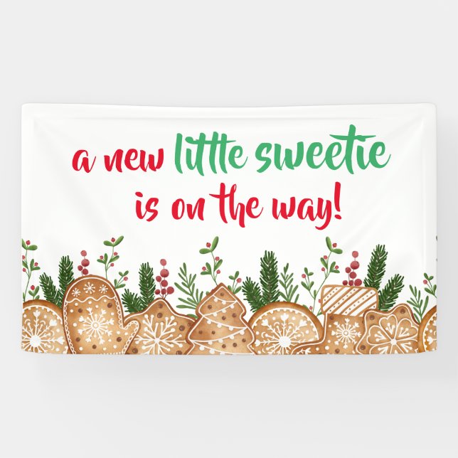 Ein bisschen Süßes ist auf dem Weg Babydusche Banner (Horizontal)