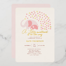 Ein bisschen Sweetheart Elephant Girl Baby Dusche  Folieneinladung