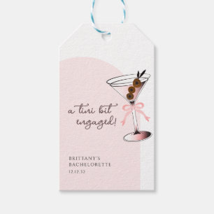 Ein bisschen verlobt Martini Pink Junggesellinnena Geschenkanhänger