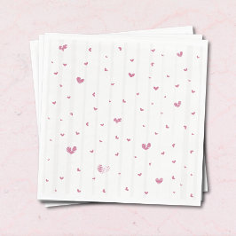 Ein bisschen verlobt | Pink Hearts Verlobungsfeier Serviette