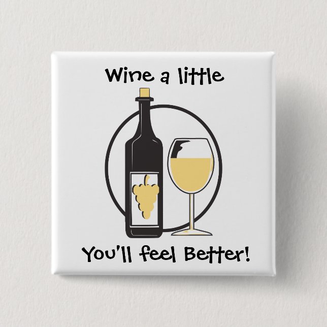 Ein bisschen Wein Button (Vorderseite)