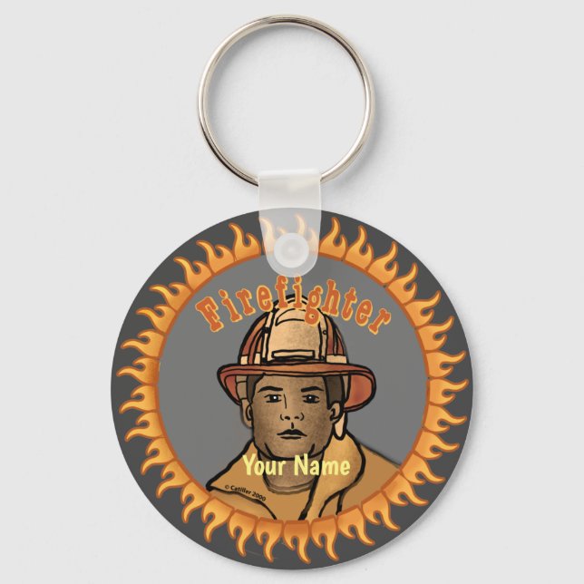 Ein Black Firefighter-Schlüsselanhänger Schlüsselanhänger (Vorderseite)