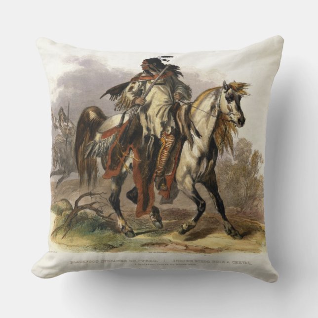 Ein Blackfoot Inder zu Pferd, überziehen 19 von Kissen (Vorderseite)