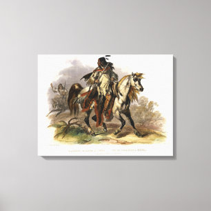Ein Blackfoot Inder zu Pferd, überziehen 19 von Leinwanddruck
