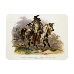 Ein Blackfoot Inder zu Pferd, überziehen 19 von Magnet