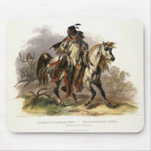 Ein Blackfoot Inder zu Pferd, überziehen 19 von Mousepad