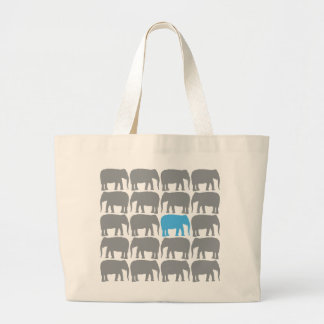 Ein blauer Elefant in der Herd-Tasche Jumbo Stoffbeutel