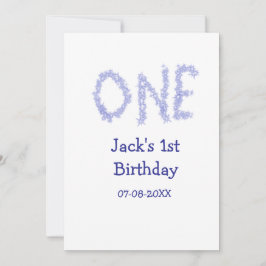 Ein blauer Glitzer Junge, modern 1. Geburtstag Feiertagskarte