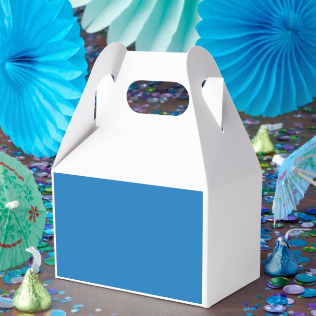 ein blauer Hintergrund mit Geschenkschachtel (Party)