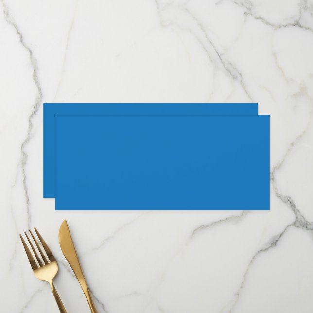 ein blauer Hintergrund mit Menükarte (Vorderseite/Rückseite Beispiel)