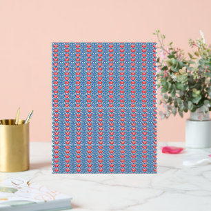 ein blauer Hintergrund mit roten und weißen Motive Acrylschild