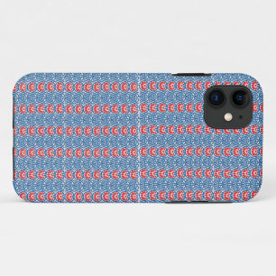 ein blauer Hintergrund mit roten und weißen Motive Case-Mate iPhone Hülle
