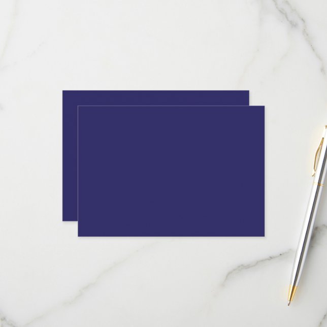 ein blauer Hintergrund mit Uhr RSVP Karte (Vorderseite/Rückseite Beispiel)