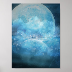 Ein blaues Poster für den Ozean