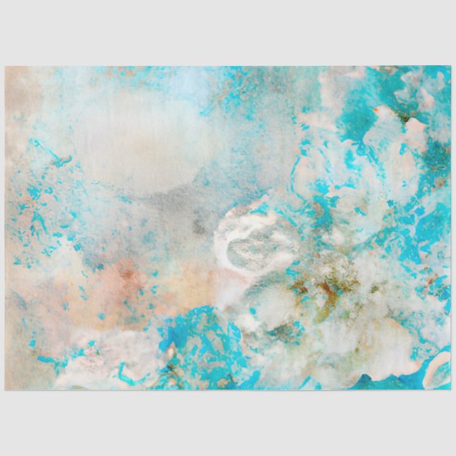 Ein blaues Shabby Chic Ephemera Design Serie 1 Seidenpapier (Vorderseite)
