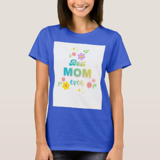 ein blaues T-Shirt mit halben Ärmeln und Super-Mom