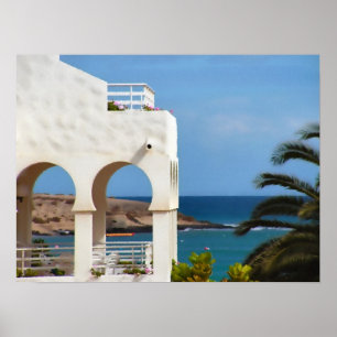 Ein Blick auf den Ozean gerahmter Druck Poster