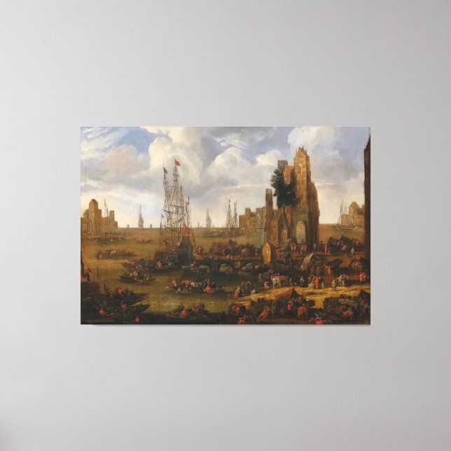 Ein Blick auf die Bucht von Capriccio Leinwanddruck (Vorderseite)