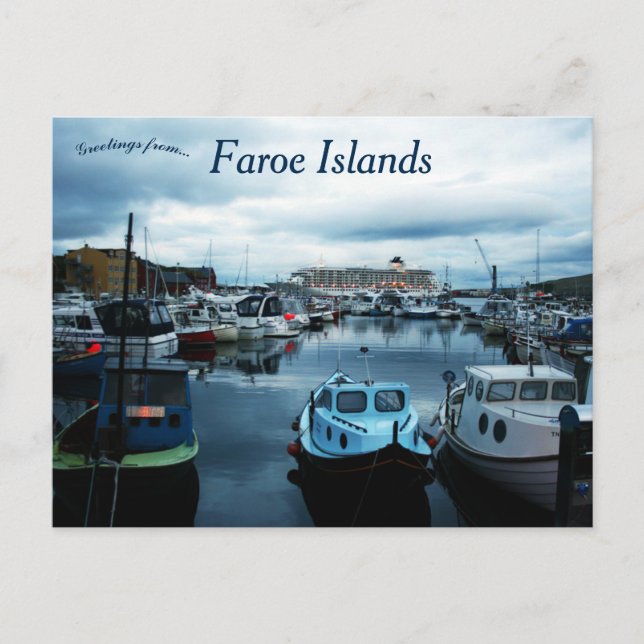 Ein Blick auf die Färöer von Torshavn Postkarte (Vorderseite)