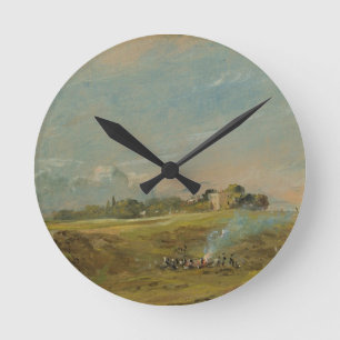 Ein Blick auf Hampstead Heath mit Zahlen um einen Runde Wanduhr