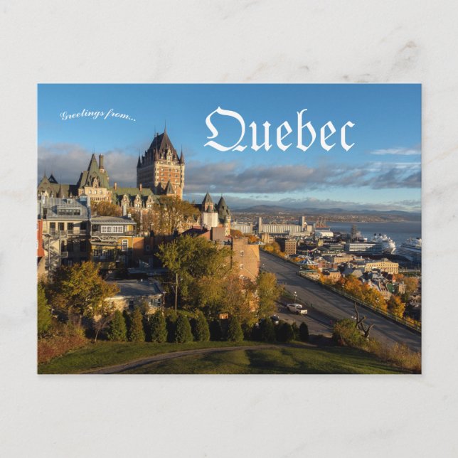 Ein Blick auf Quebec City Quebec Kanada Postkarte (Vorderseite)