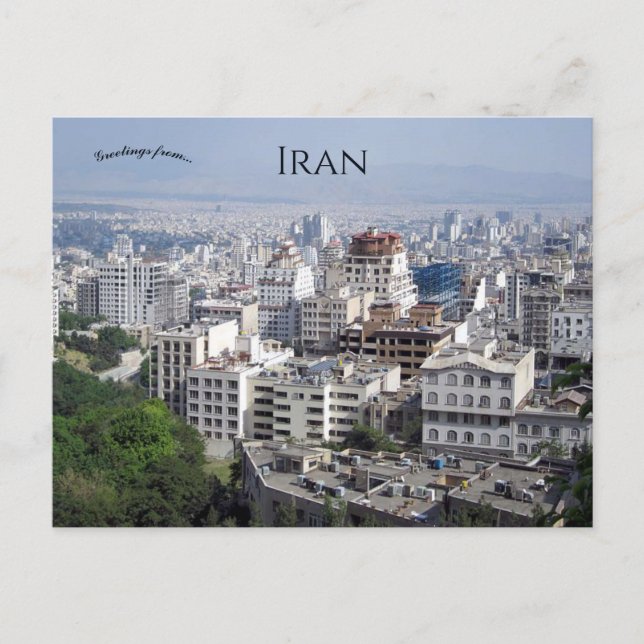 Ein Blick auf Teheran Iran Postkarte (Vorderseite)