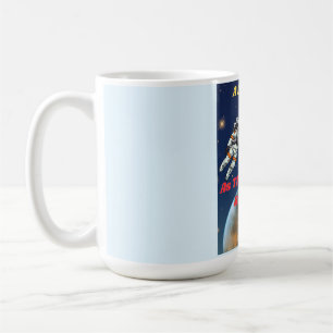 Ein Blick aus dem Weltraum, während die Welt brenn Kaffeetasse
