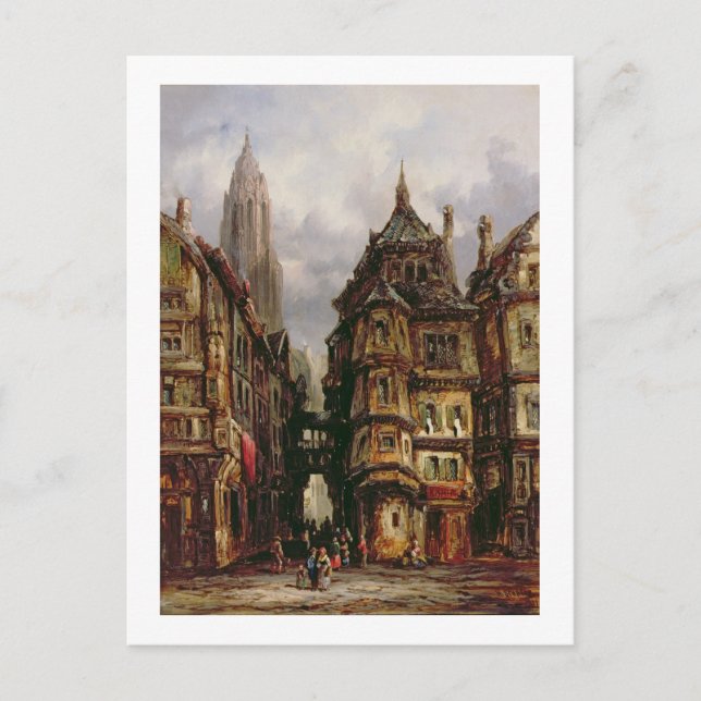 Ein Blick in das jüdische Viertel, Frankfurt, 1877 Postkarte (Vorderseite)