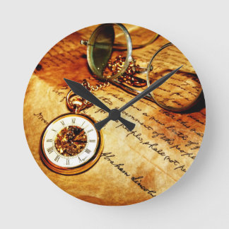 Ein Blick zurück Runde Wanduhr