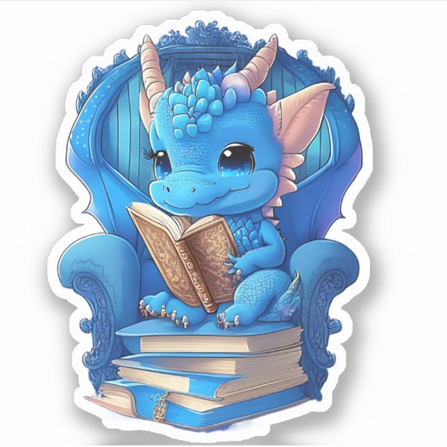 Ein Blue Dragon Reading Sticker (Vorderseite)