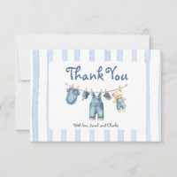 Ein Blue Jean Baby Shower Boy Danke Karte