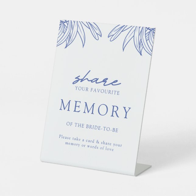 Ein Blueszeichen für ein Memory-Brautparty Sockelschild (Vorderseite)